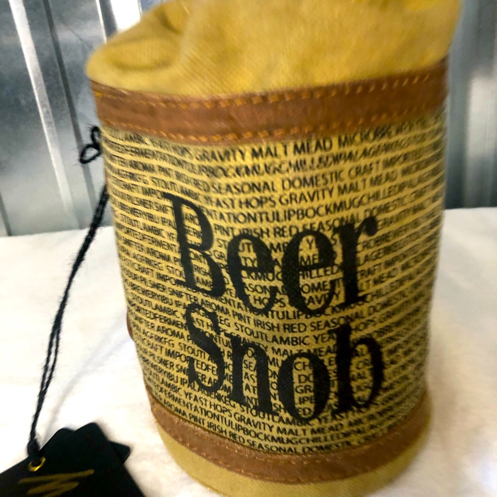 Mona B Beer Snob Beer Cinch top Carrying Tote New